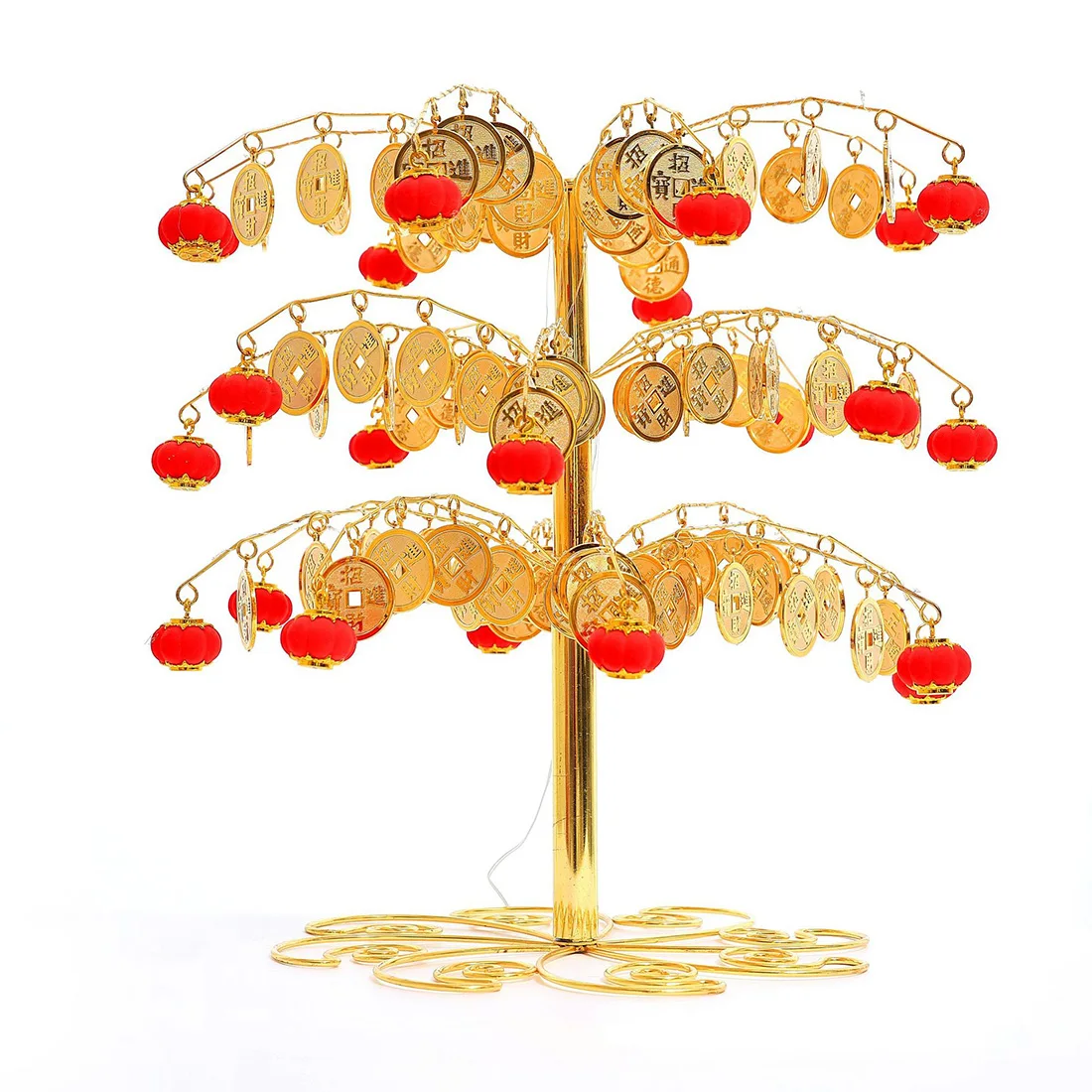 Новинка хит большой китайский новогодний фонарь 48X55 см монета дерево светильник