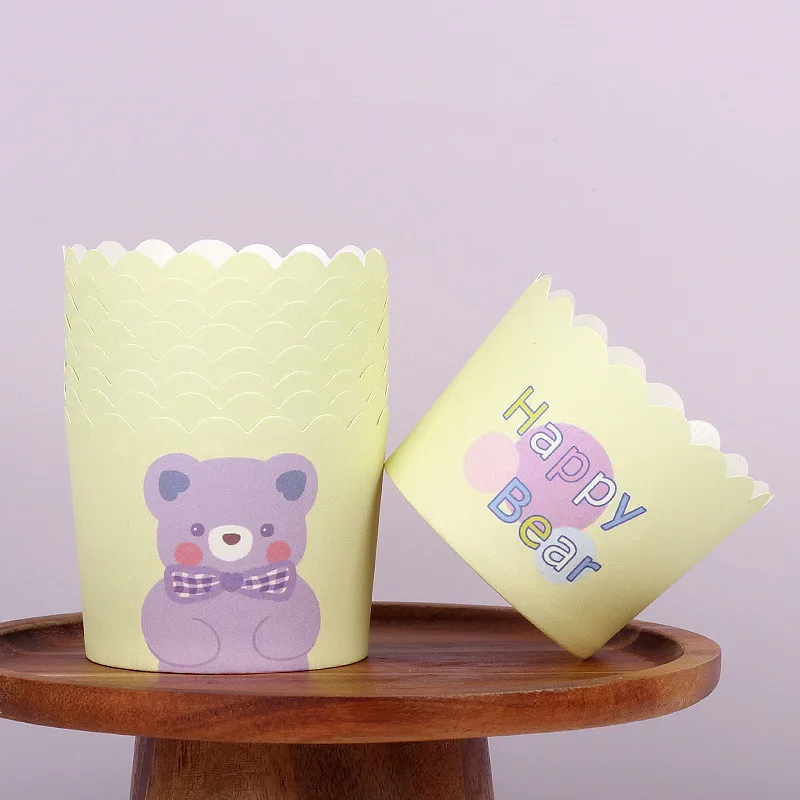 50 шт. бумажные стаканчики для кексов с желтым медведем свадьбы русалки дня