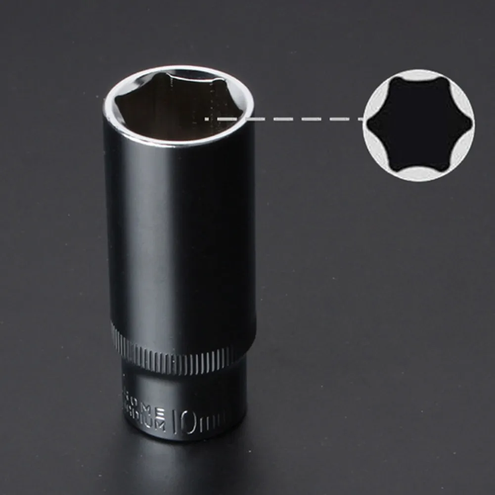 

1 Pcs 1/4" Drive Deep Socket Set Hand Tools 6 Point Long Socket Hex Repair Tool Attachment Extension Sleeve Nut Removal