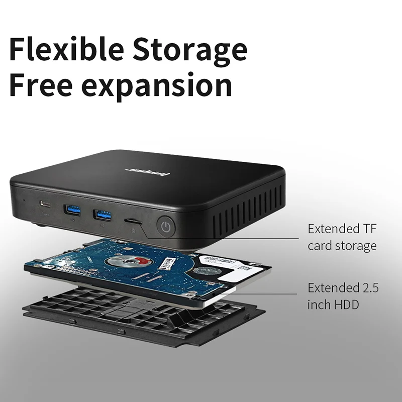 Мини-ПК Jumper Ezbox N4 Intel Gemini Lake N4100 4 Гб ОЗУ 64 ПЗУ 2 ГГц/5 ГГц Wi-Fi Windows 10 мини-ПК с