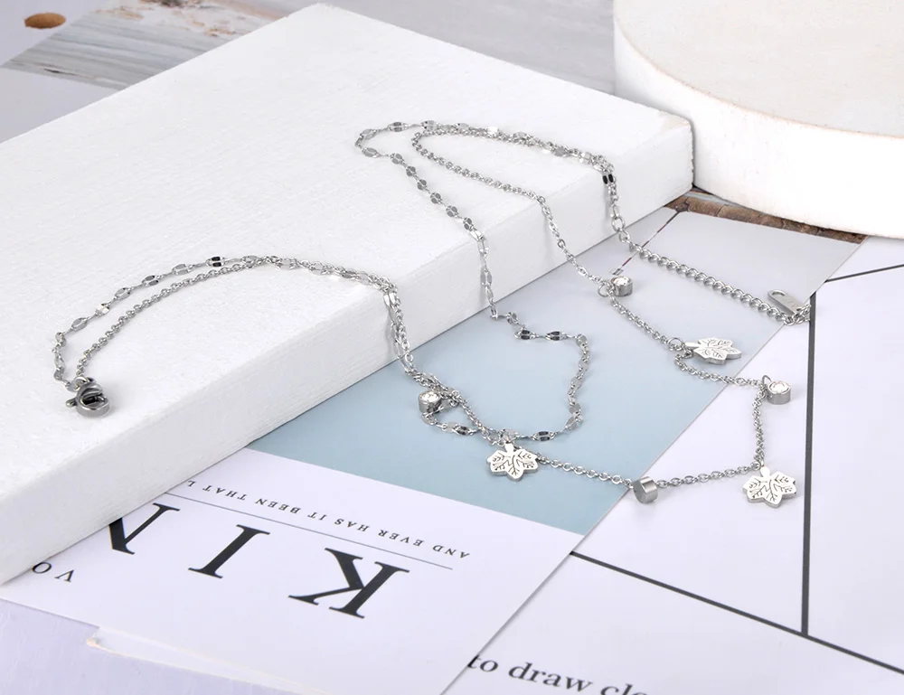 Женское Двухслойное колье ZooMango чокер из нержавеющей стали в богемном стиле с