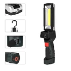 Светодиодный Многофункциональный портативный фонафонарь COB со встроенным аккумулятором и магнитным крючком