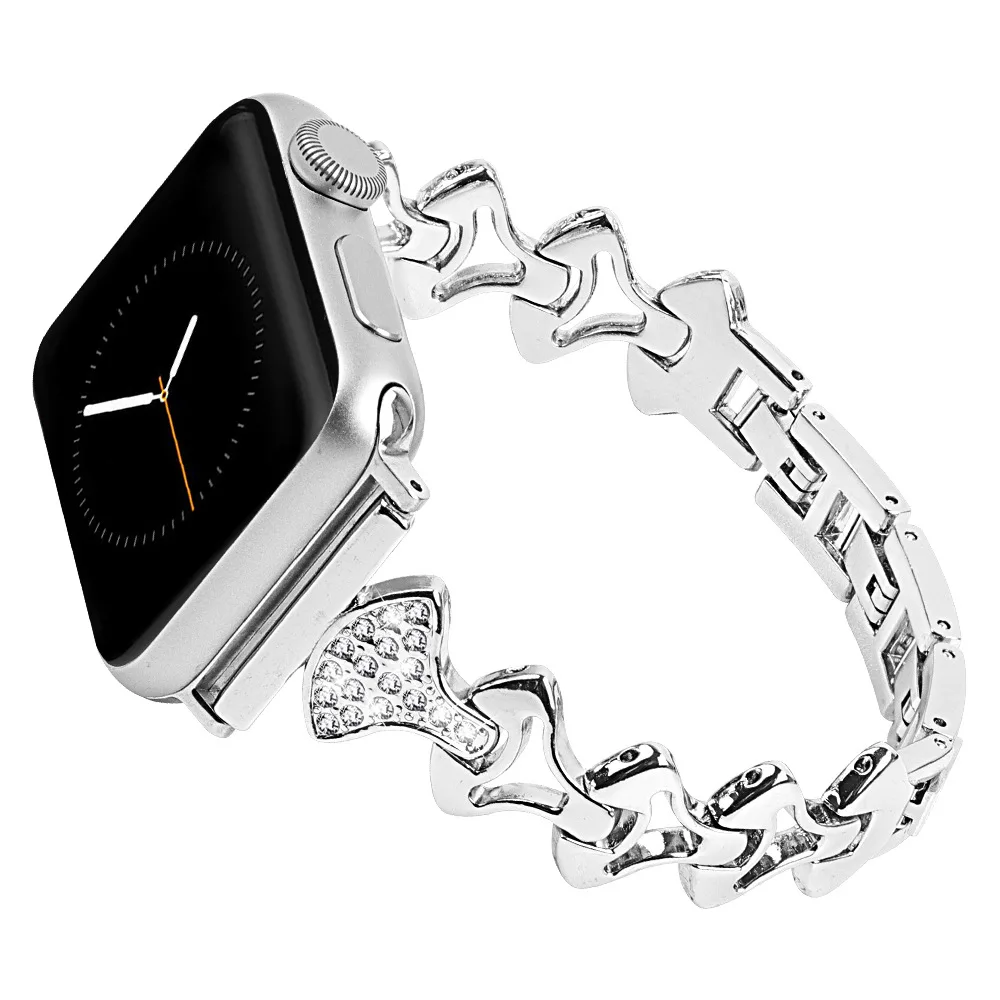 Для Apple Watch ремешок 40 мм 44 38 42 стразы для iWatch серии 5 4 3 2 браслет металлический