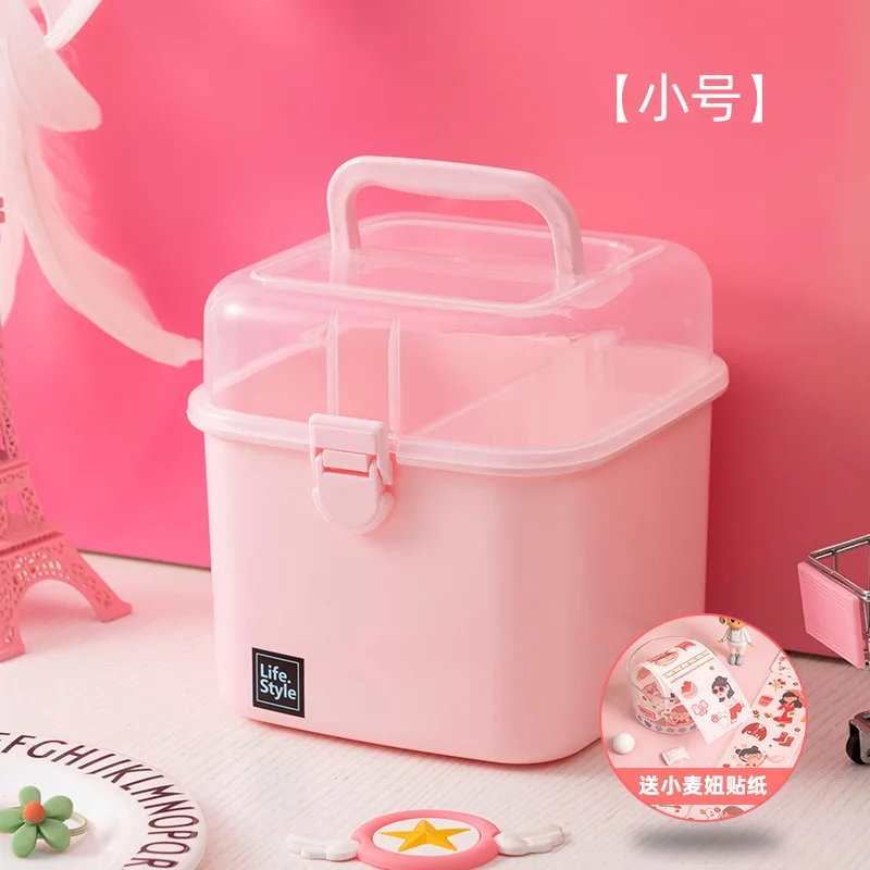 Креативная многослойная коробка для детских аксессуаров волос розовый