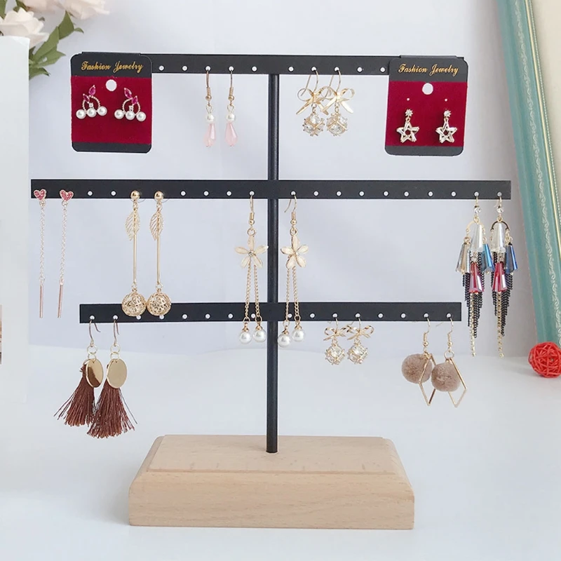 

Earrings Organizer Jewelry Display Stand 3-Tier Earring Holder Rack Display Tree