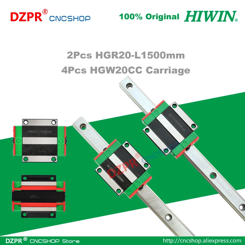 Оригинальная линейная направляющая HIWIN HGR20 1500 мм 59.06in Rail HGW20CC каретная для