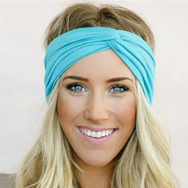 

Женские мягкие однотонные повязки на голову на весну и осень 2020, Винтажные эластичные аксессуары для волос с перекрестным узлом
