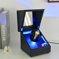 single watch winders for automatic chain up watches megger storage watch holder display box motor rotator case with led light