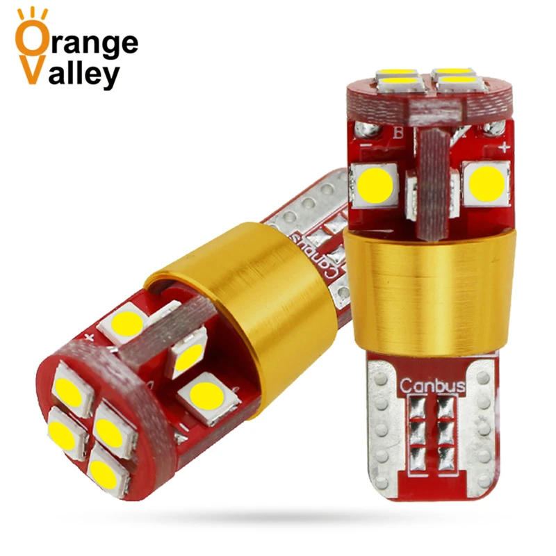 

100 шт. Оптовая Продажа T10 светодиодный 194 501 W5W 12 SMD 3030 Canbus без ошибок клиновидный автомобильный Клиренс внутренние фонари DC 12V 24V
