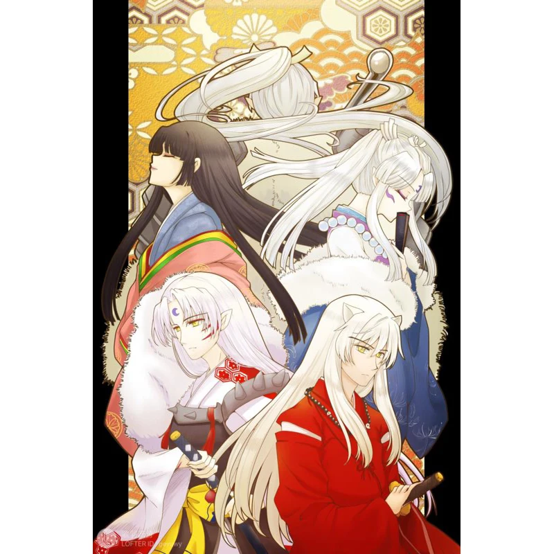 Красивая новинка Inuyasha Аниме постер из шелковой ткани настенный художественный