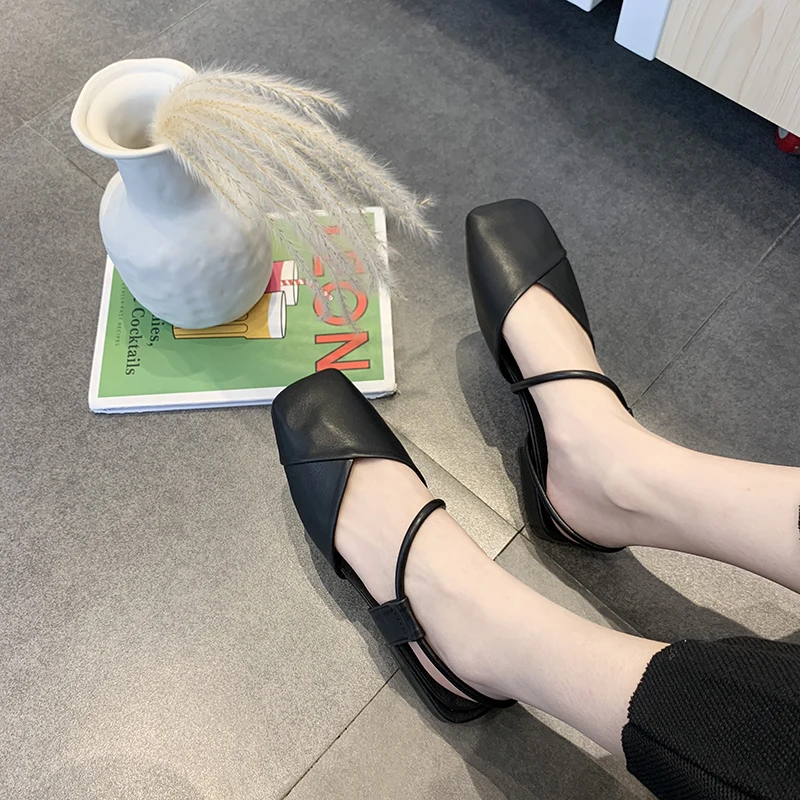 2021 модные новые женские пикантные туфли-лодочки с квадратным носком и ремешком