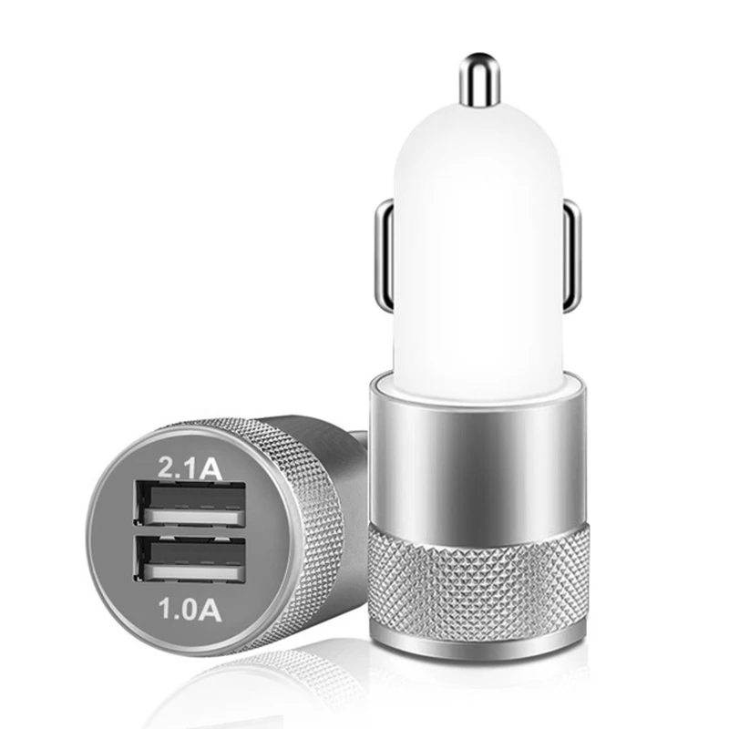 Автомобильное зарядное устройство Mini Dual USB с двумя портами автомобильное быстрое