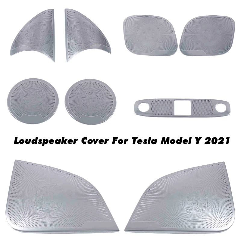 

Car Interior Audio Speaker Cover Sticker Door Loudspeaker Cover Under Seat Outlet Vent Trim For Tesla Model Y 2021