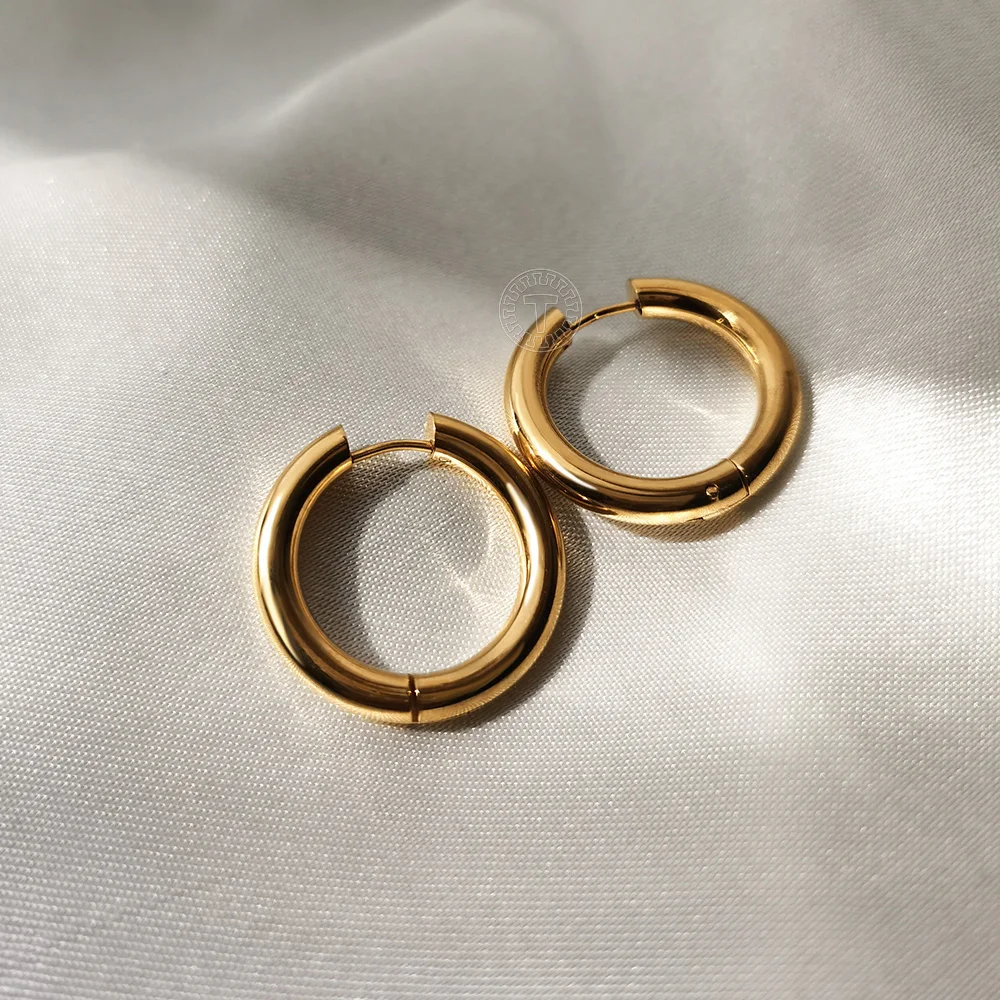 Новые модные глянцевые круглые серьги-кольца для женщин золотого цвета из