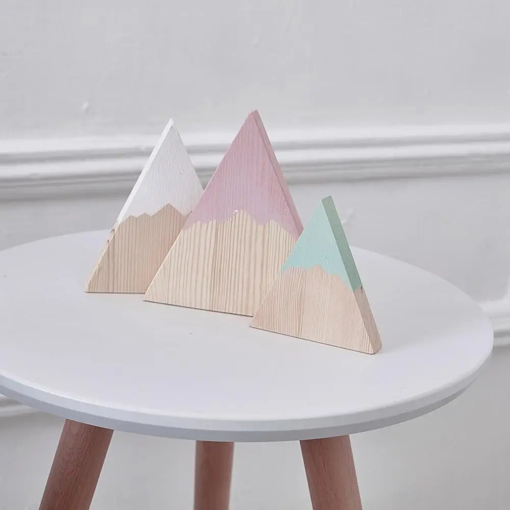 

3Pcs/Set Nordic Wooden Triangle Mountain Ornaments Home Bedroom Decoration Gift Arts And Crafts Decoration