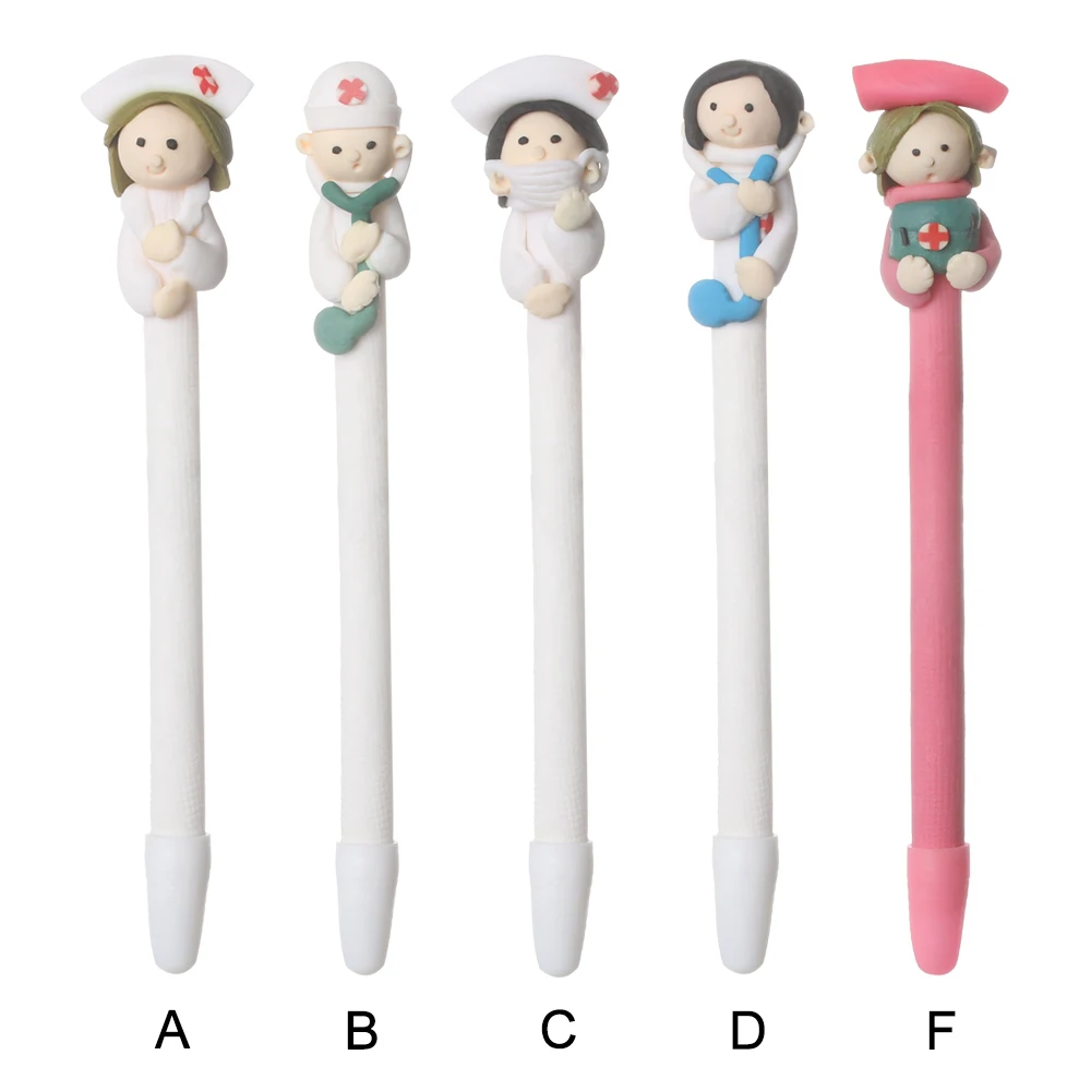 Новая шариковая ручка внешний вид медсестры мягкая глина черный наконечник 0 5 мм