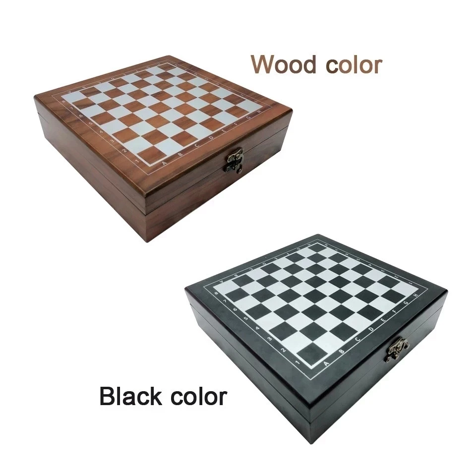 

Folding Carving Wooden Chess Set Portable Chess Game Poker Domino Dice 4 in 1 Family or Outdoor Entertainment Game Special Gifts