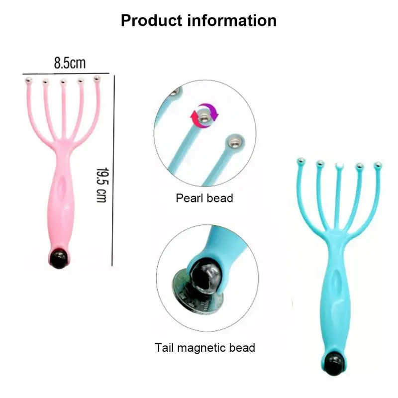 

1pc Octopus Head Scalp Relaxation Body Neck Massage Pain Relief Massager Stress Release Head Relaxing Claw Metal Massager Unisex