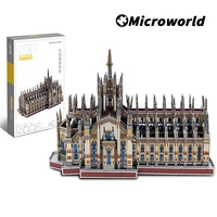 microworld 3d metal puzzle games milan cathedral architectures models kits diy laser cut educational jigsaw toys gifts for adult