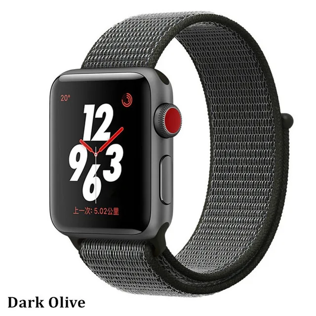 Последняя нейлоновый ремешок für apple watch группа 4 44 мм/40 мм, correa apple watch 3 42 мм/38 мм iwatch серии 4/3/2 bunte stecker чехол для телефона на руку - Цвет ремешка: Dark olive