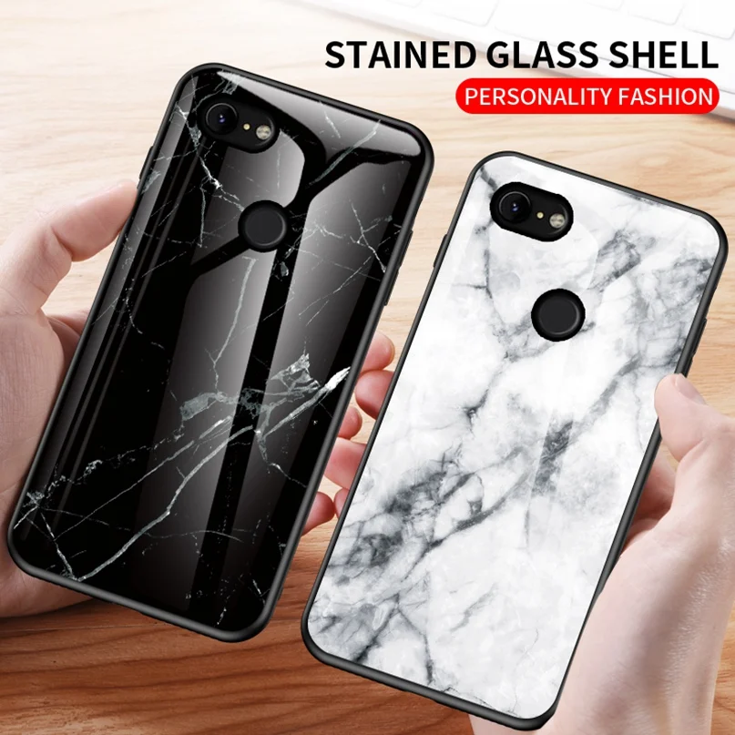 Роскошные Мрамор закаленное Стекло чехол для Google Pixel 3 3a XL на возраст 2 4 4a 3XL 2XL 4XL