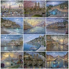 EverShine, алмазная живопись полная квадратная дрель Street, вышитая бисером Бриллиантовая мозаика пейзаж домашний декор изображение города Стразы