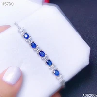 kjjeaxcmy fine jewelry 925 sterling silver inlaid natural sapphire bracelet classic female vintage bracelet support testing