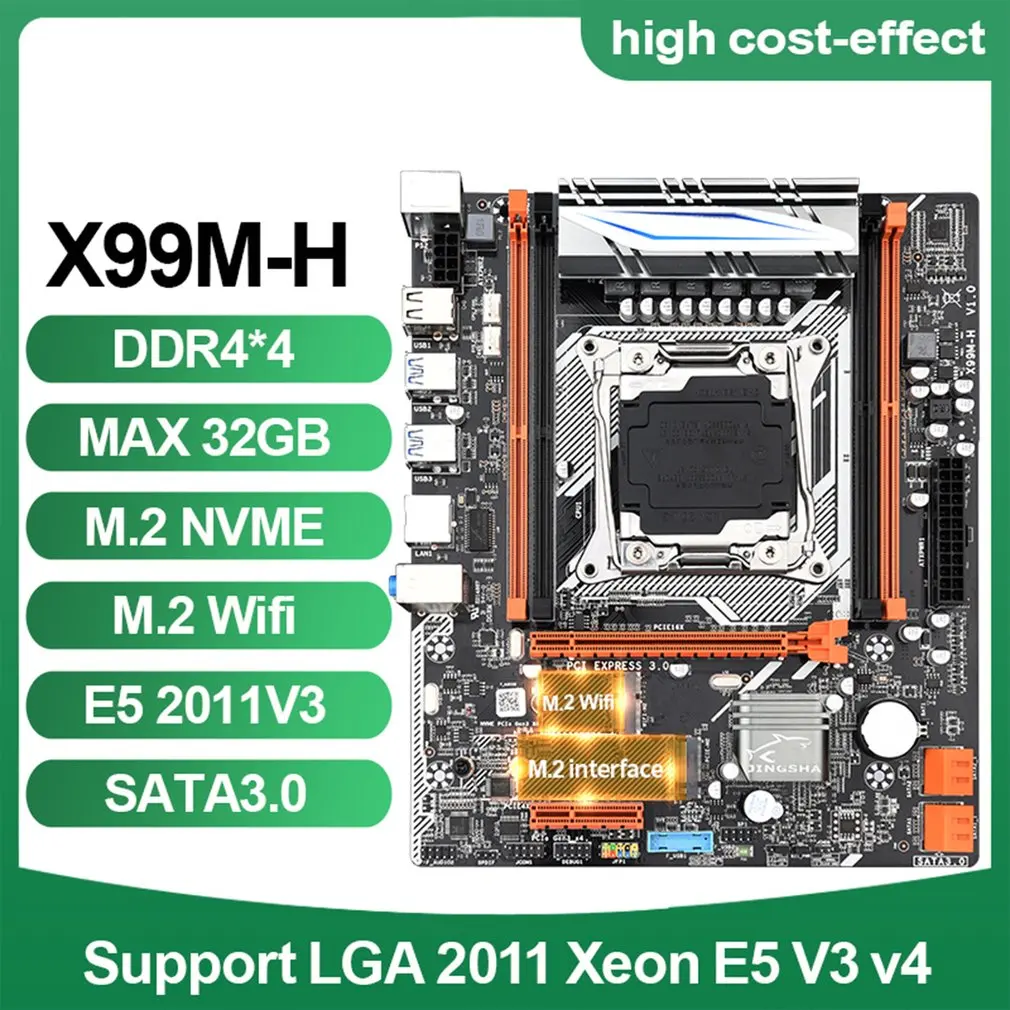 

X99M-H Moederbord LGA2011 M-ATX 4 * DDR4 Слоты Nvme M.2 Wi-Fi Слот Поддержка DDR4 памяти RU Ксеон E5 V3/v4 процессор Количество ядер процессора