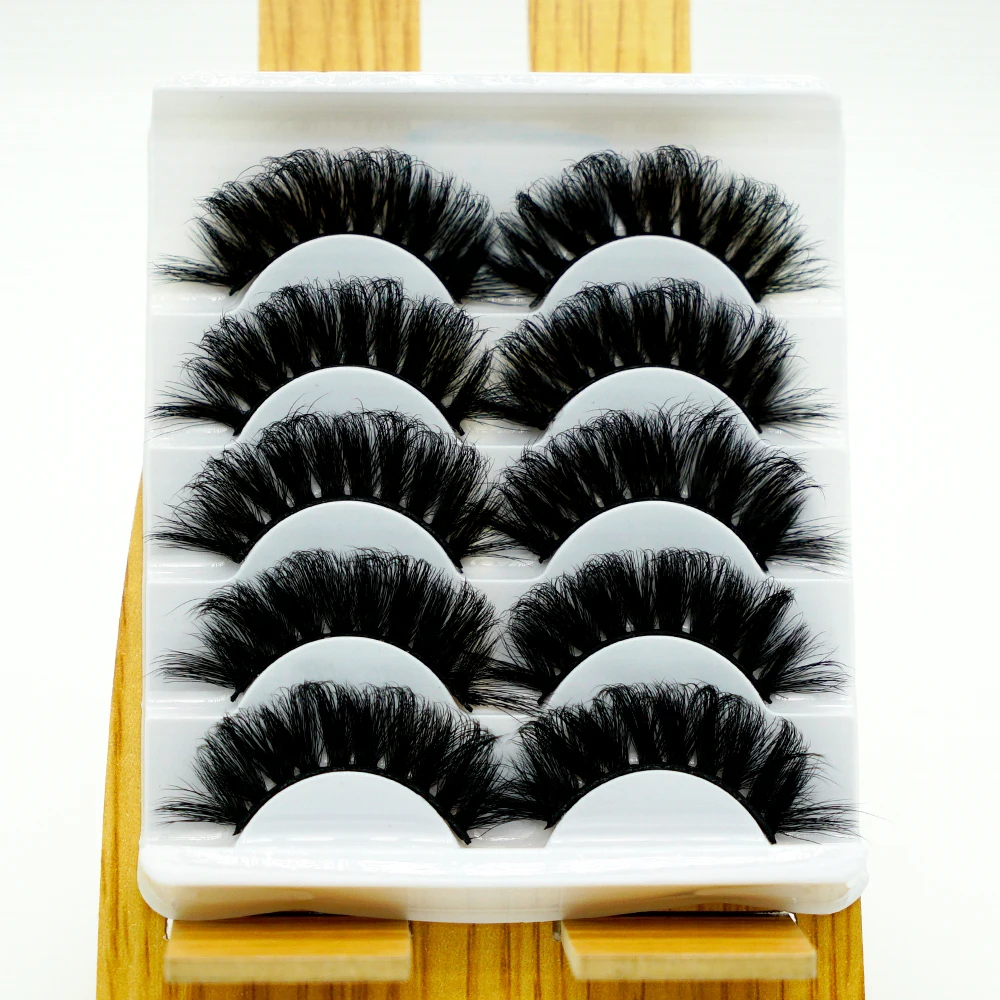 

5 Pairs of Eyelashes Imitation Mink Hair Natural Dramatic False Eyelashes Artificial Makeup Thick Natural Long Natural Eye Tail