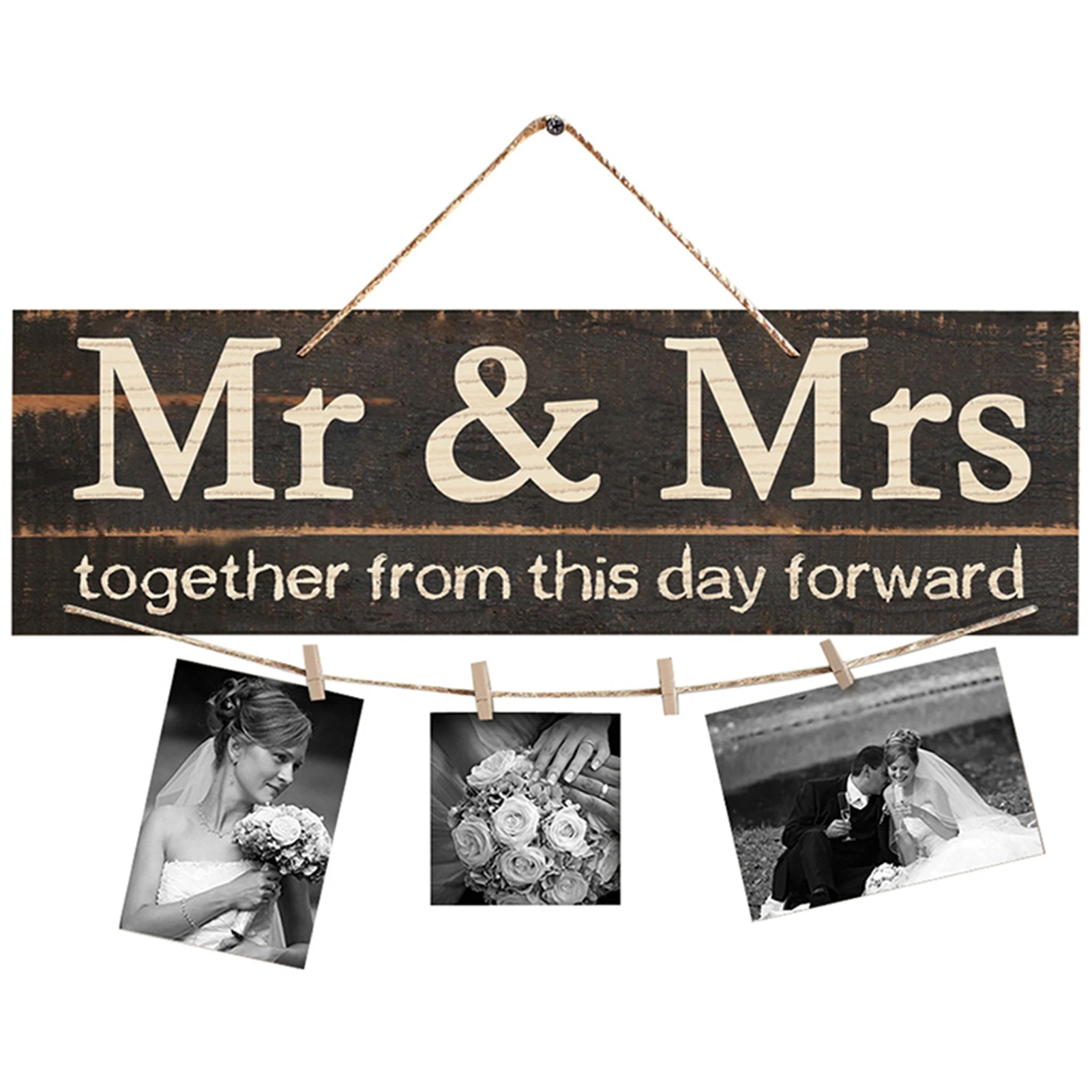

Photo Decoration Frame Wooden Wall Clip Wedding Supplies Photo Clip Handicraft Ornaments Picture Frame L9