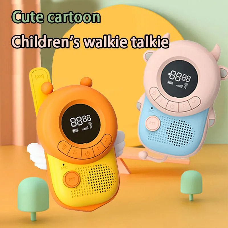 2pcs Kids Walkie Talkies beer Children Toy Cute Rabbit Walkie Portable Handheld Talk Parent-Child Educational Interactive Toys