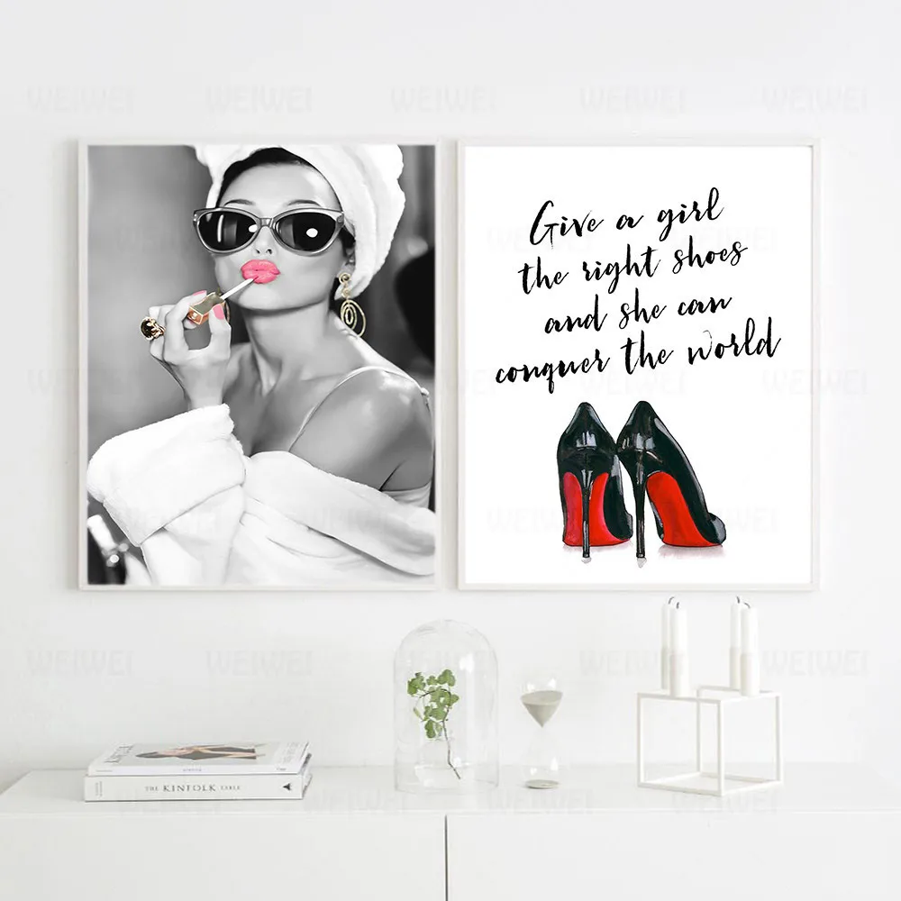

Fashion Girl Nordic Poster Magazine Wall Art Canvas Painting Quotes Wall Pictures For Living Room Home Decor Cuadros Unframed