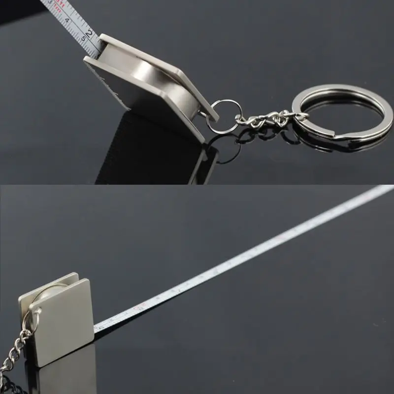 Портативная лента брелок металлическая линейка измерительная кольцо для ключей