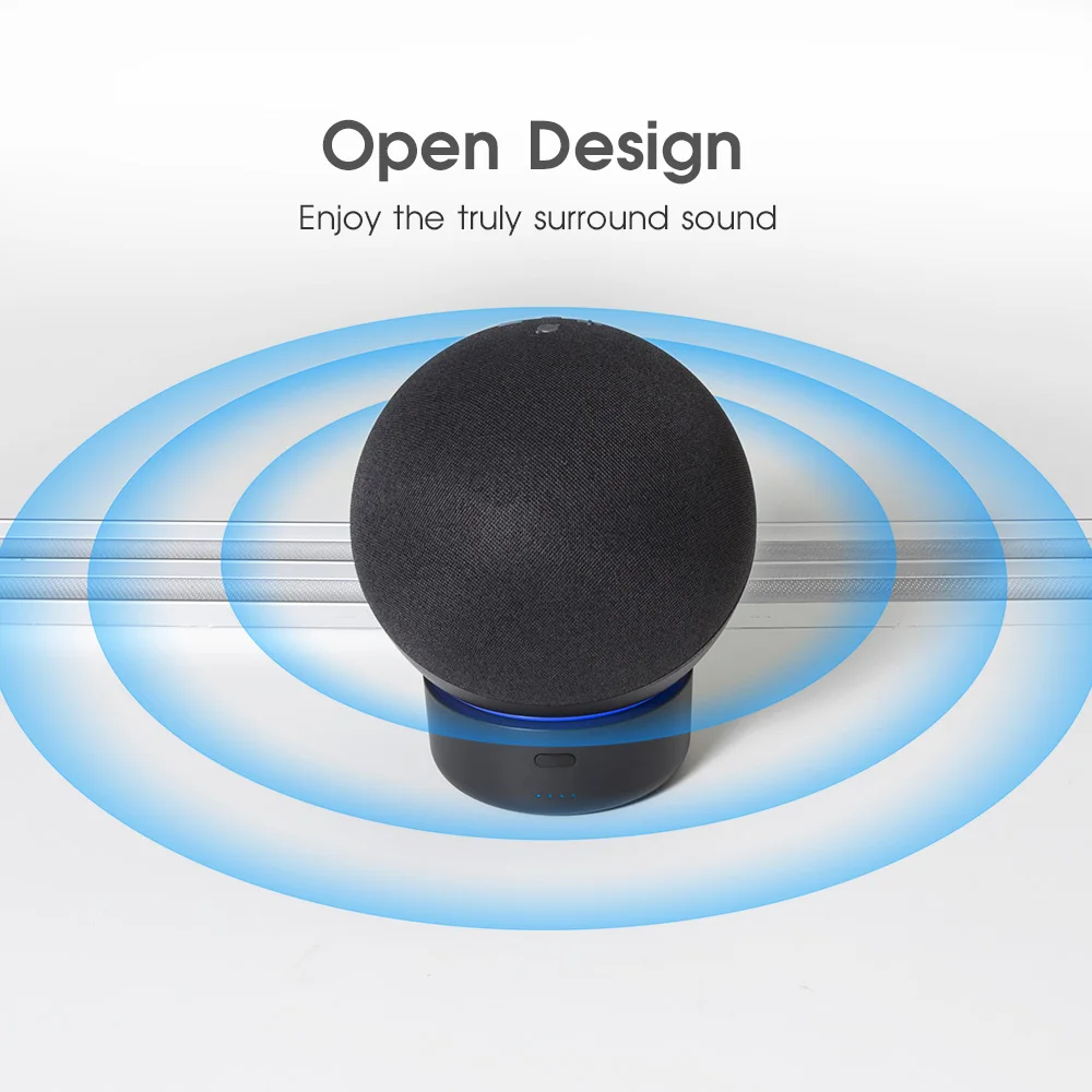 Battery Base for Echo 4 4th Gen (the Big One) 10000mAh Portable Wireless Ec.h0 4th Generation Power Battery Pack Holder Stand