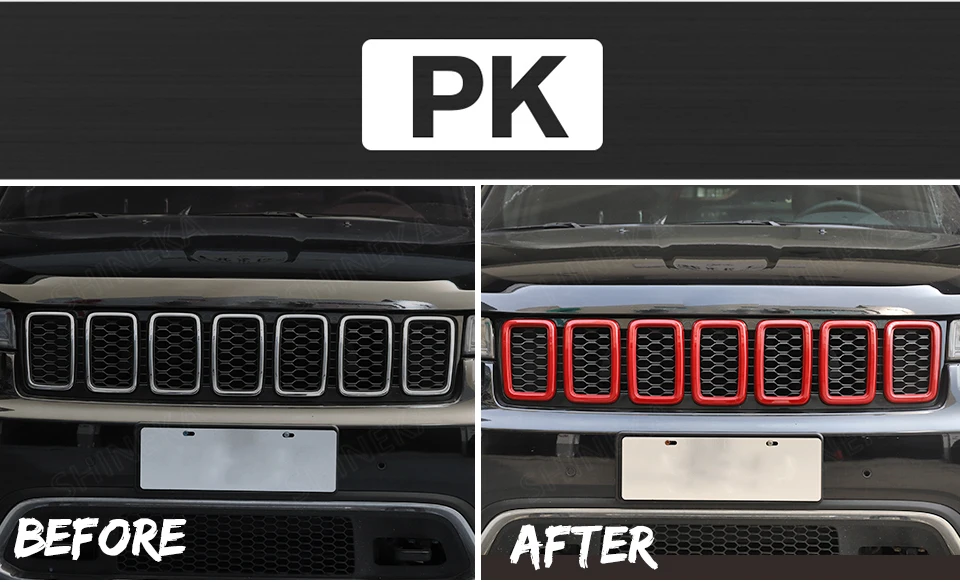 SHINEKA Автомобильная наклейка для Jeep Grand Cherokee-+ передняя решетка декоративная крышка оригинальные модели для Grand Cherokee