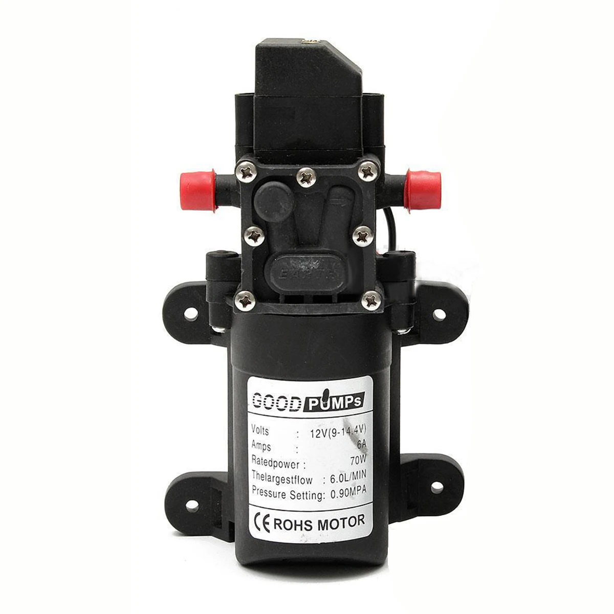 

Small Safe Self Priming Pump DC12V 70W 130PSI 6L/Min High Stable Pressure Diaphragm Water Pump 2 styles