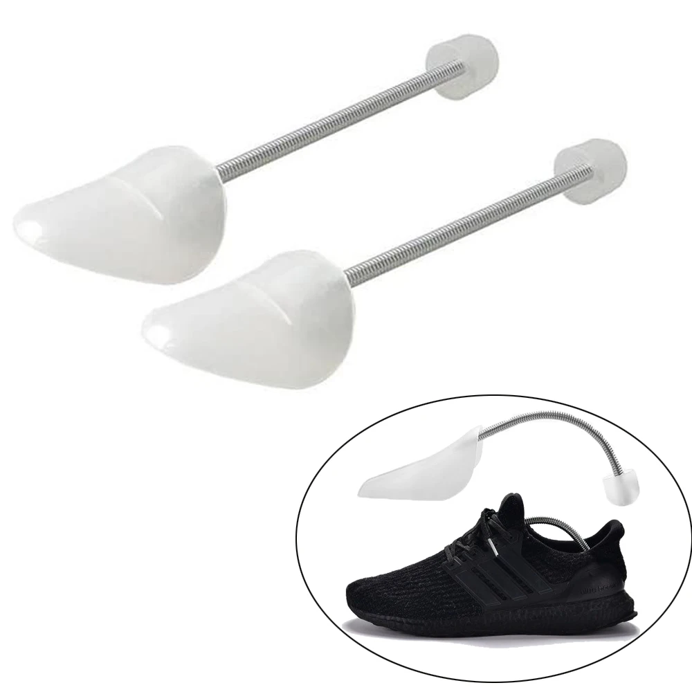 1pair Transparent Ajustable Shoe Support Plastic Automatic Shoe Shape Trees Shoe Stretcher Men Tension Spring Shoes Holder