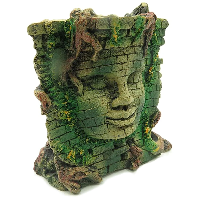 

Resin Aquarium Crafts Adornment Simulated Retro Human Face Wall Landscape Ornament Fish Tank Landscape Decoration