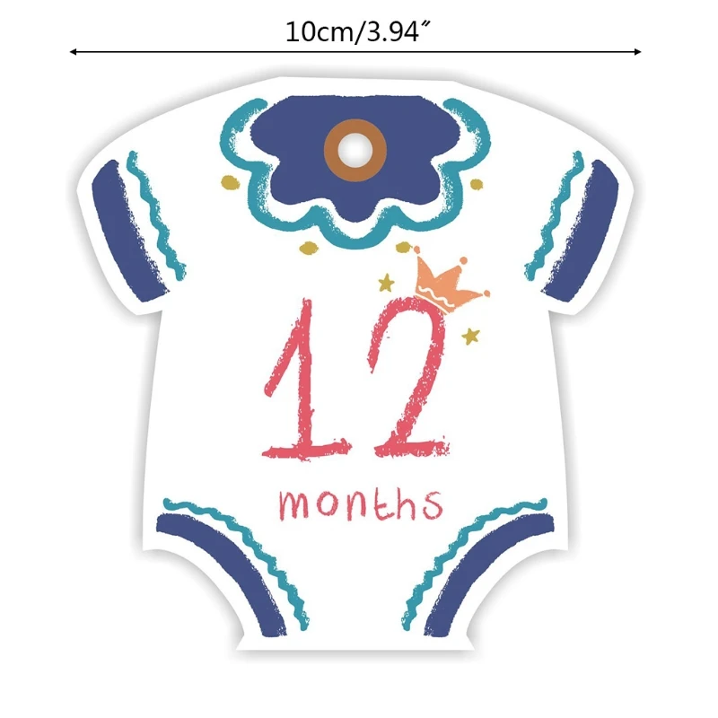 

12 Sheets/Set Baby Cute Clothes Monthly Stickers Pregnant Belly Decals Memory Recording Milestone Sticker G99C