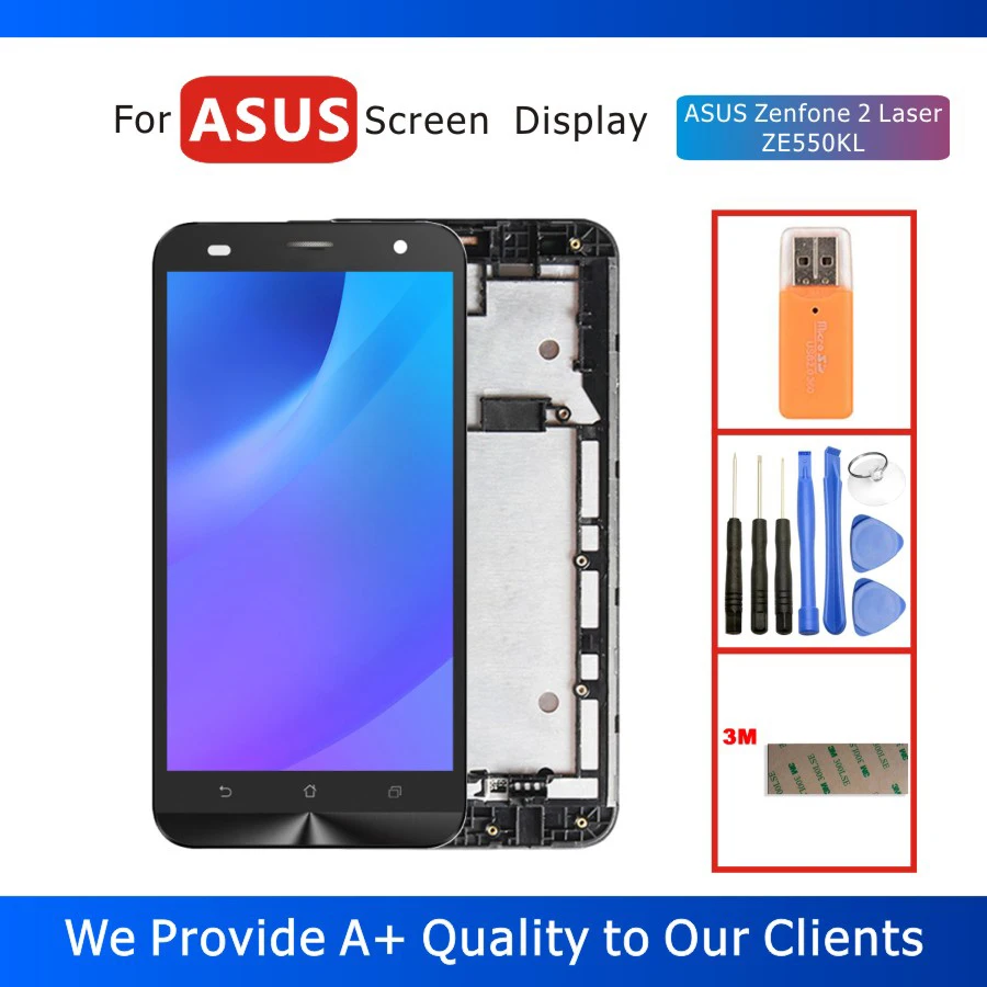 Протестированный ЖК дисплей 5 дюйма для ASUS Zenfone 2 Laser ZE550KL с сенсорным экраном