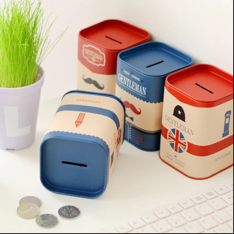 1 шт. персонализировать квадратный Копилка журнал серии жестяной коробке