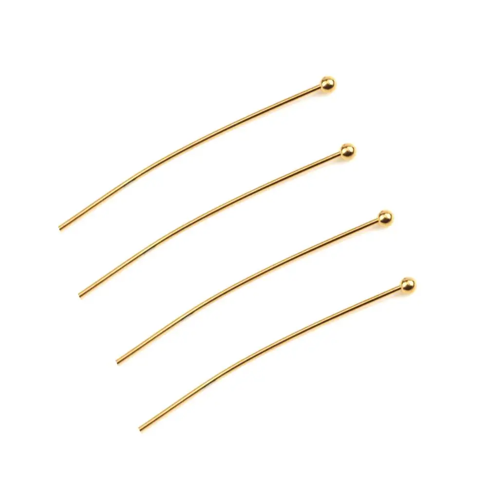 Круглые булавки RWJ006 из латуни с золотым гальваническим покрытием аксессуары для
