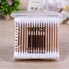 100 _ двухсторонняя одноразовая ватная палочка для макияжа, мягкие ватные палочки для медицинских деревянных палочек, инструменты для носа