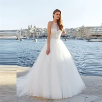 sexy beach lace appliques wedding dresses tulle princess customized ladies bridal gowns spring 2021 robe de mariage formal