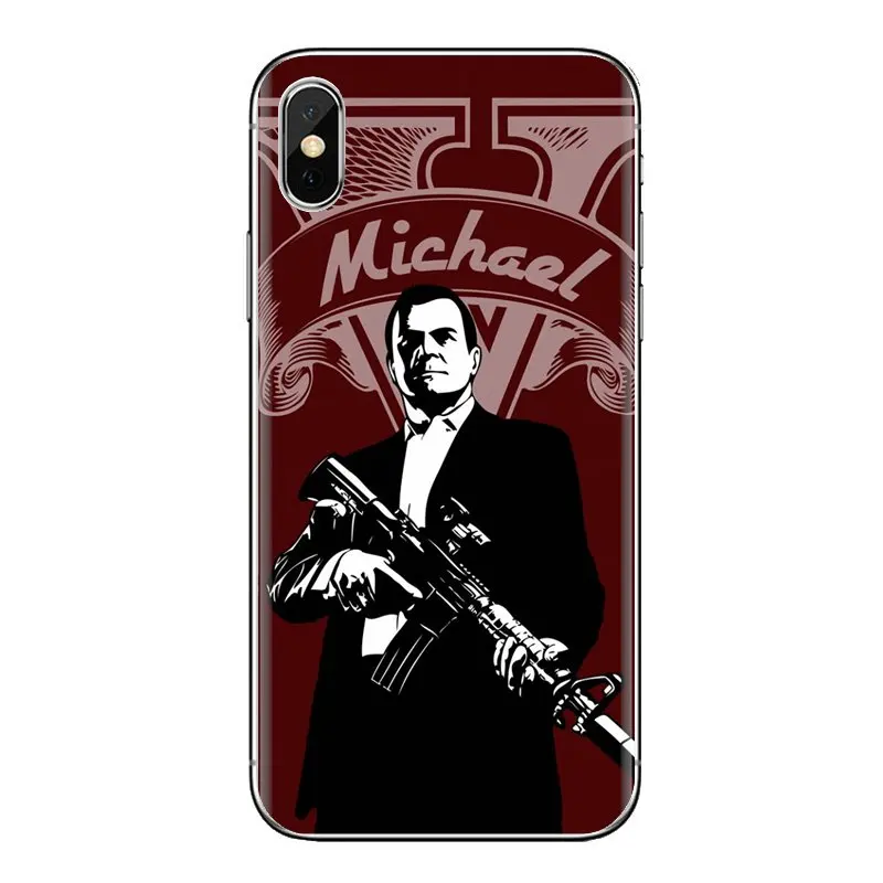 GTA San Andreas Auto 5 V TPU чехол сумка для iPhone XS Max XR X 4 4s 5S 5C SE 6 6S 7 8 Plus samsung Galaxy J1 J3 J5 J7 A3 A5 |