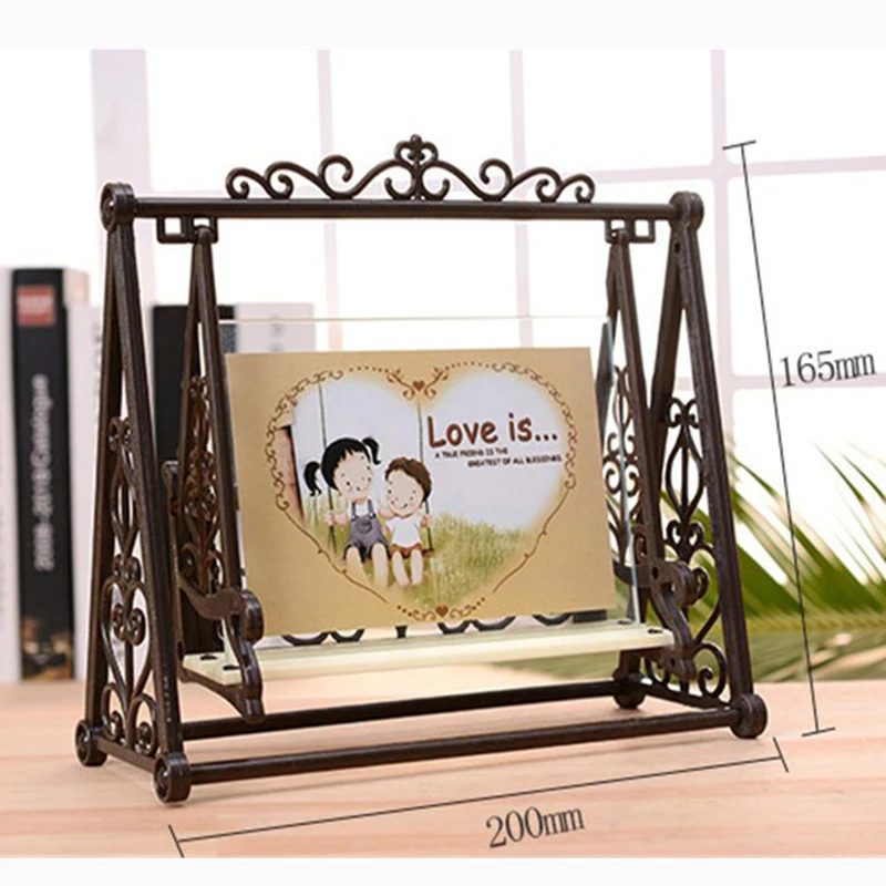 

5inch Creative Vintage LOVE Swing Couple Frame Decorations Retro plastic Craft Photo Frame Home Ornaments Fashion Couple Gifts