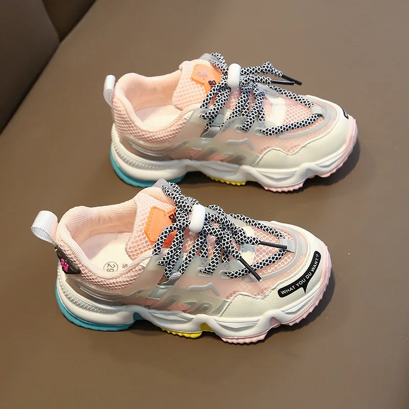

2020 Autumn Rainbow Kids sport Shoes For Girls Sneakers Students Breathable Mesh Children Shoes Girls Sneakers Light Shoes Boys