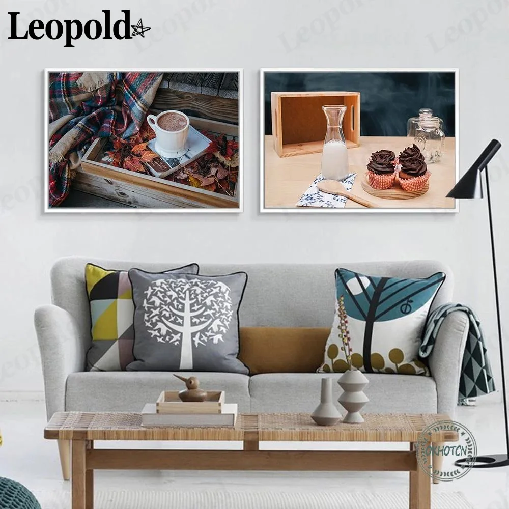 

Modern Food Canvas Poster Coffee Milk Painting Wall Art Nordic Home Room Decoration Frameless Painting