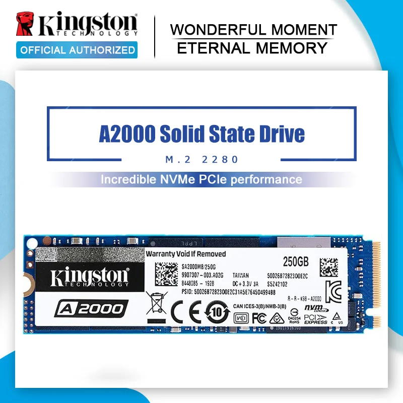 Kingston 240G 480G 960G A2000 NVMe M.2 SSD Внутренний твердотельный жесткий диск NVMe SSD для ПК ноутбука ультрабука