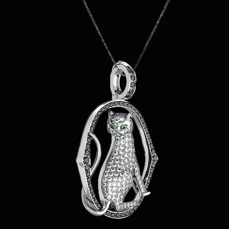 кулон бижутерия цепочка на шею женская Подвеска в виде кошки ожерелье животного